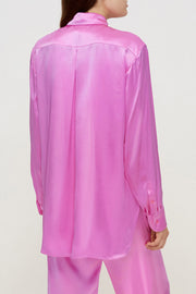 Women silk pajama fluid set in pink