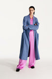 Women silk pajama fluid set in pink