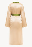 Reversible midi silk robe featuring a relaxed fit in muse/beige