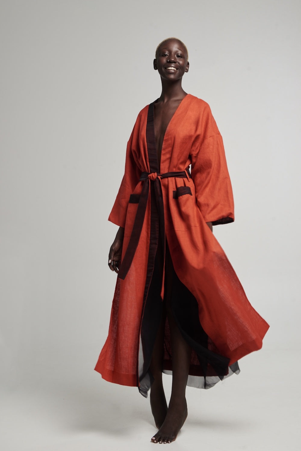 LESSLESS – Halos Robe in Burnt Orange – LESSLESS LLC
